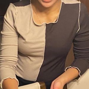 Color block long sleeve shirt